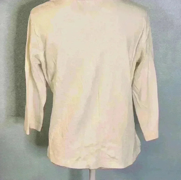 Women's white cardigan button-up long sleeve,lightweight sweater size M - Picture 7 of 7